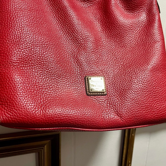 Dooney & Bourke Red Pebbled Leather Hobo Bag - Picture 4 of 6